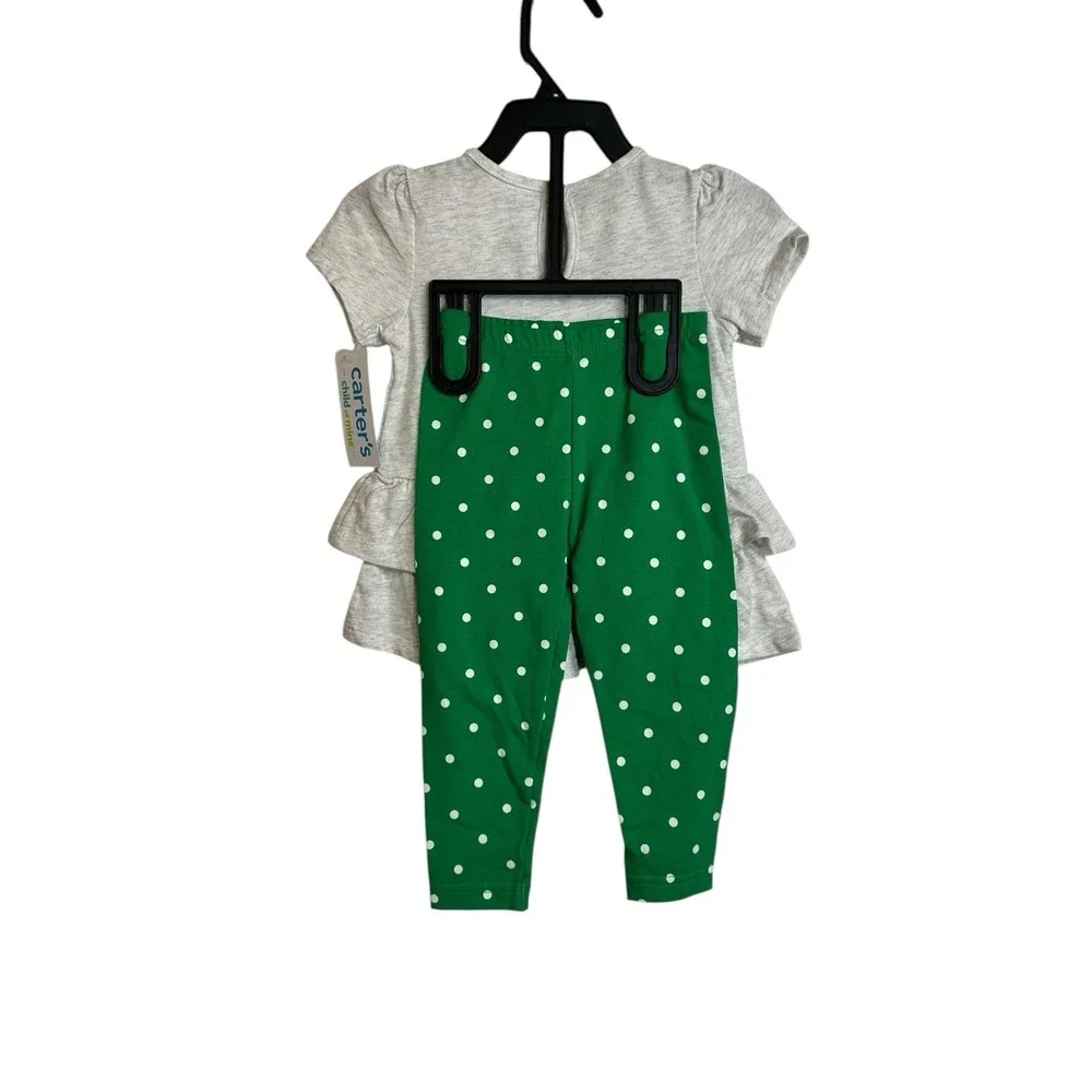 carters child of mine baby girls outfit short sleeve top shirt leggings size 18M